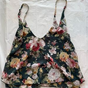 Tobi Floral‎ Camisole in Black and Pink